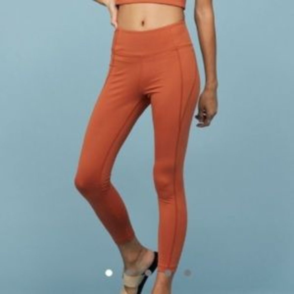 Girlfriend Collective Orange Midrise Leggings